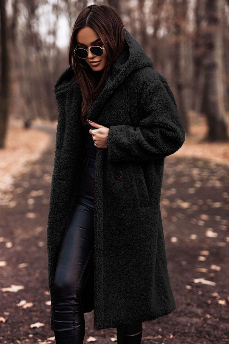 Autumn Winter Fashion Elegant Long Coat Woman Plush Warm Faux Fleece Coat Women Teddy Jacket Female Teddy Coat Outwear Ladies - Image 7